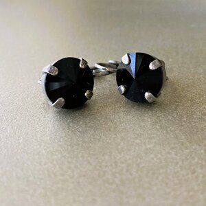 Sabika Vintage Jet Black Drop Earrings